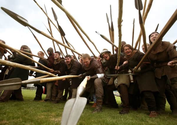 Robert The Bruce's army from The Clanranald Trust during a rehearsal for the Battle of Bannockburn re-enactment. Picture: PA