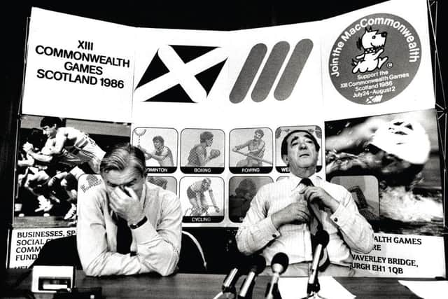 Chairman and deputy of the 1986 Commonwealth Games Robert Maxwell and Brian Cowgill. Picture: JP