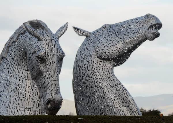 The Kelpies  the world's largest pair of equine sculptures and one of the UKs tallest pieces of public art. Picture: TSPL