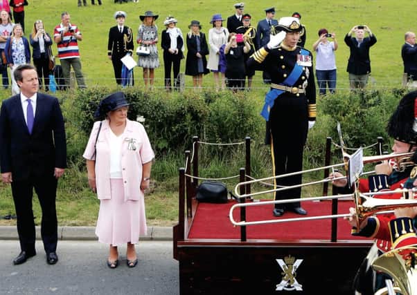 David Cameron and Princess Anne attending the sixth annual Armed Forces Day. Picture: PA