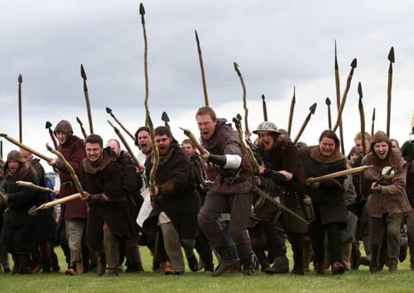 Robert The Bruce's army from The Clanranald Trust during a rehearsal for the Battle of Bannockburn performance. Picture: PA
