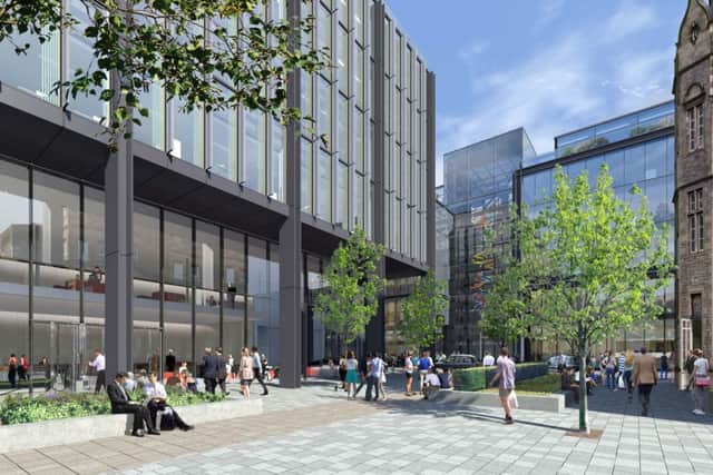 An artists impression shows Quartermile 4, left, and Quartermile 3, which will provide space for more than 2,000 people