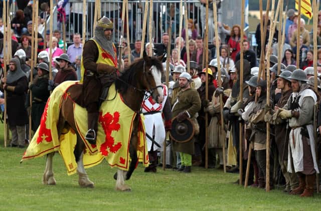 Robert The Bruce's army during the Battle of Bannockburn re-enactment. Picture: PA