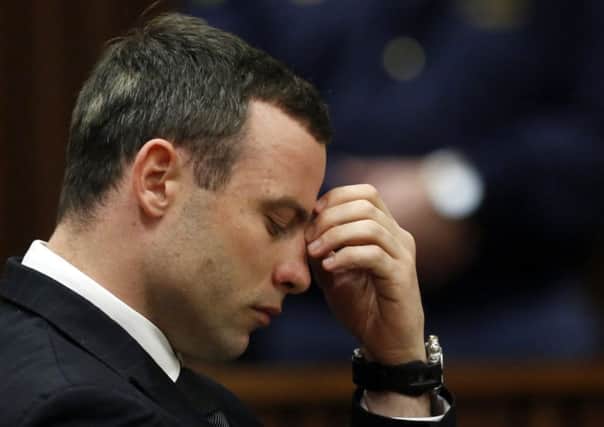 Accused Oscar Pistorius in the dock yesterday. Picture: Reuters
