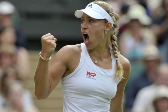 Angelique Kerber gets the adrenaline flowing during her quarter-final victory over Maria Sharapova yesterday. Picture: Ian Rutherford