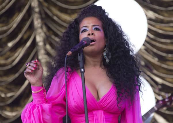 US singer Kelis performs on the Pyramid main stage at Glastonbury music festival. Picture: AP