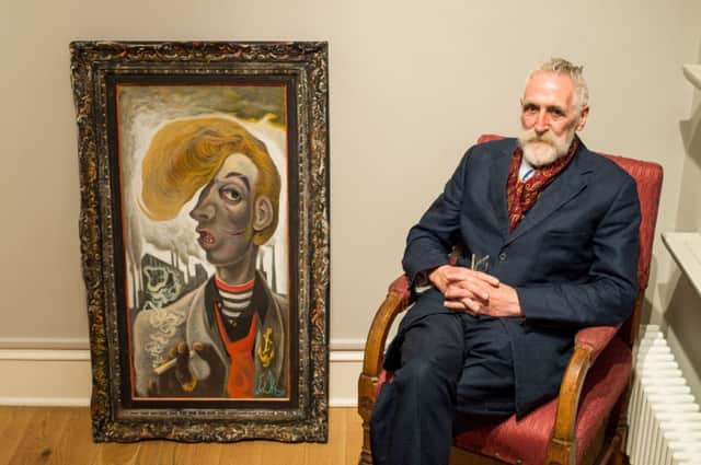 John Byrne with one of the pieces from his Dead End exhibition, which opens in Edinburgh tomorrow. Picture: Ian Georgeson
