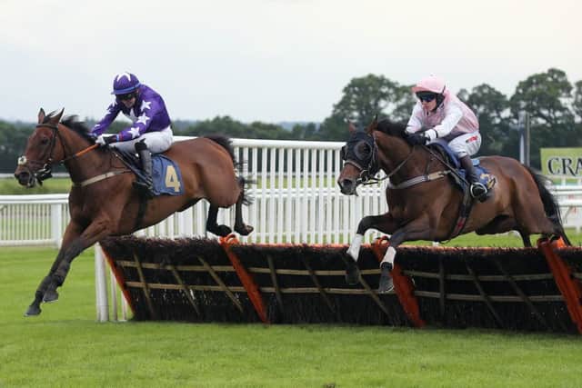 Super Collider on the way to victory in the ABF Soldiers Charity Handicap Hurdle at Perth. Picture: Grossick Racing