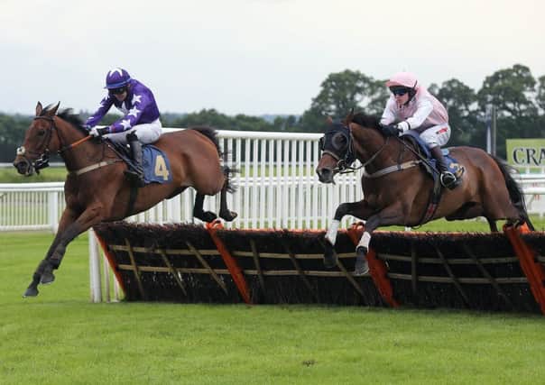 Super Collider on the way to victory in the ABF Soldiers Charity Handicap Hurdle at Perth. Picture: Grossick Racing