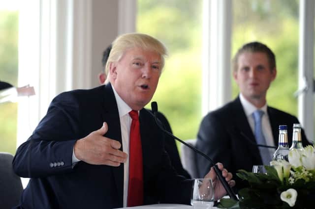 Donald Trump outlined his plans for the development of Turnberry during a press conference yesterday. Picture: John Devlin