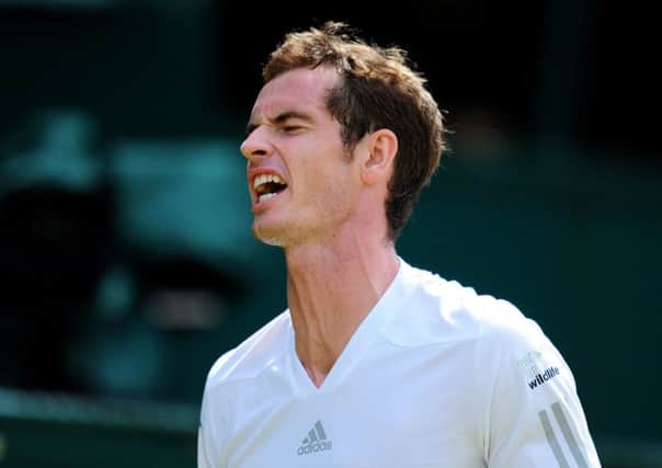 Andy Murray vents his frustration during a disappointing performance yesterday. Picture: Ian Rutherford