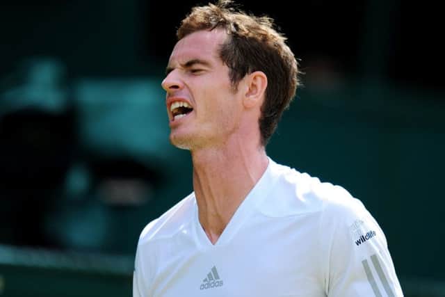Andy Murray vents his frustration during a disappointing performance yesterday. Picture: Ian Rutherford
