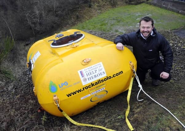 Nick Hancock pictured testing out the pod he slept in for his record attempt at staying on Rockall for 60 days. Picture: TSPL