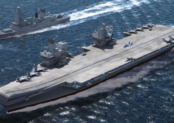 HMS Queen Elizabeth is the first of the Royal Navys new aircraft carriers. Picture: PA