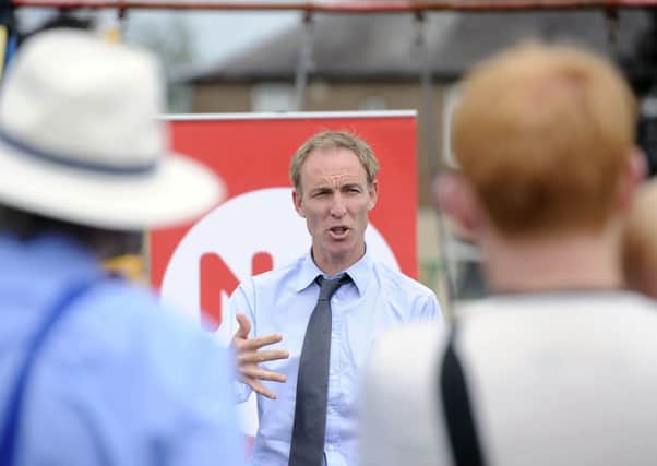 Jim Murphy in Bainsford on his 100-day tour. Picture: Johnston Press