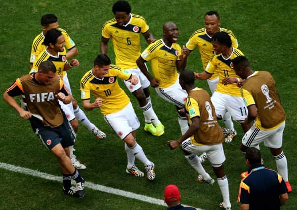 The Colombian side, led by James Rodriguez, are just one of the surprise packages of the 2014 World Cup. Picture: Getty