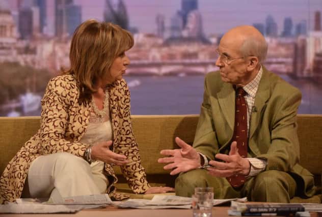 Baroness Helena Kennedy and Lord Tebbit on BBCs The Andrew Marr Show. Picture: BBC/PA
