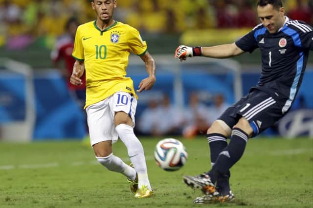Neymar: Broken vertebra. Picture: AP