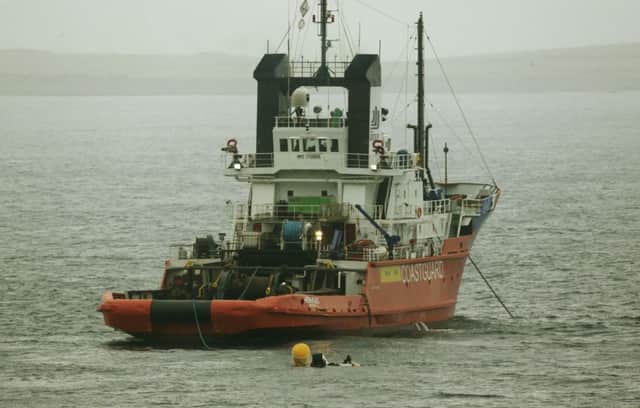 The hunt for the wreckage of the Super Puma helicopter which went down August 2013. Picture: PA.