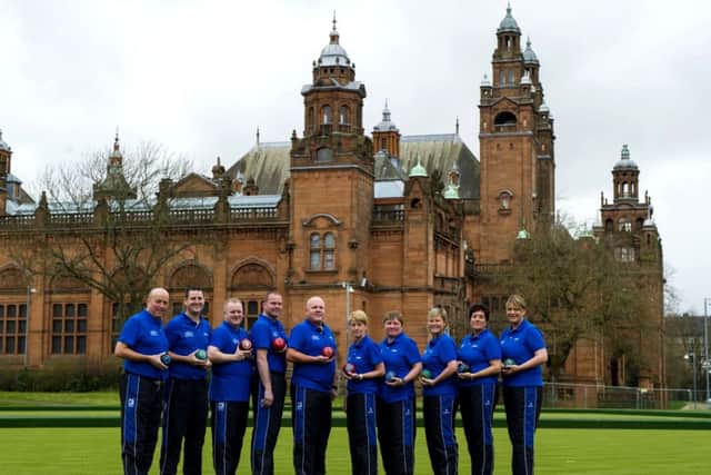 Paul Foster, fourth from left, with the Team Scotland bowlers. Picture: SNS