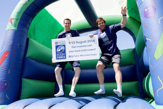 Chris Paterson and Tom Ryder promote the RBS RugbyForce 2014 weekend. Picture: SNS