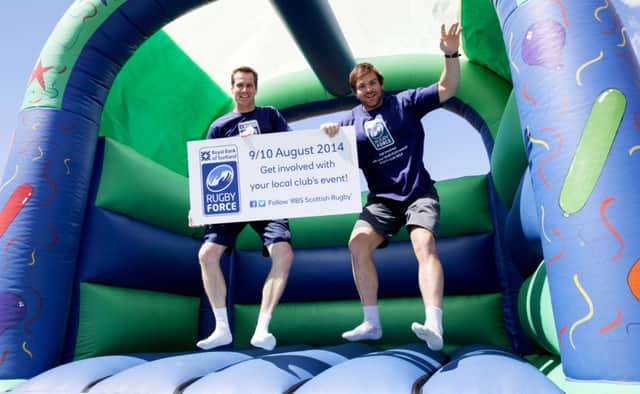 Chris Paterson and Tom Ryder promote the RBS RugbyForce 2014 weekend. Picture: SNS