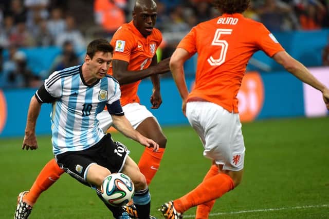 Messi was shackled by the Dutch defence but he did score in the 4-2 shoot-out win. Picture: Getty