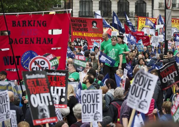 Strikers took to the streets across many UK cities. Picture: Getty