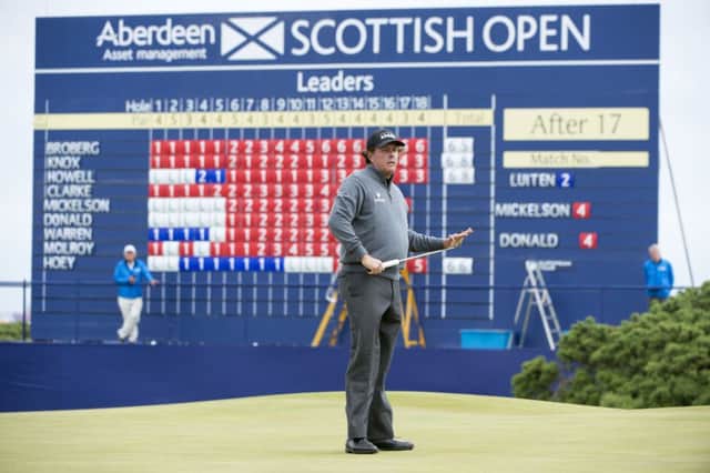 Mickelson was pleased with an opening effort in Aberdeen. Picture: Kenny Smith