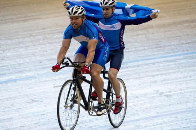 Craig MacLean, front, and Neil Fachie will compete in Glasgow. Photograph: Craig Foy/SNS