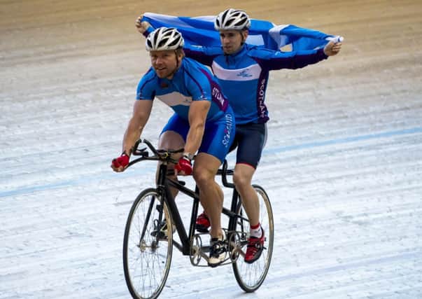 Craig MacLean, front, and Neil Fachie will compete in Glasgow. Photograph: Craig Foy/SNS