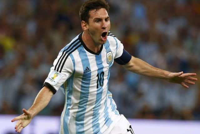 Argentina's Lionel Messi celebrates scoring a goal against Bosnia during their 2014 World Cup  match at the Maracana. Picture: Reuters