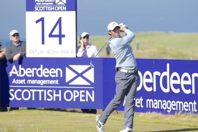 Rory McIlroy tees off at Royal Aberdeen. Picture: Getty
