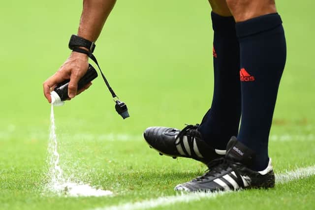 Vanishing spray was a popular addition to this year's World Cup. Picture: Getty