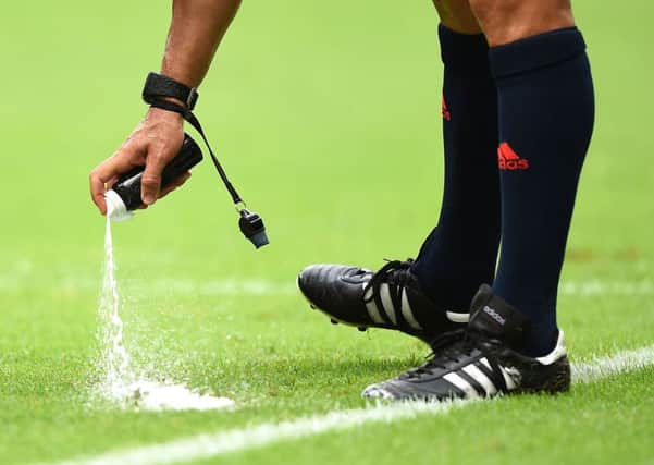 Vanishing spray was a popular addition to this year's World Cup. Picture: Getty