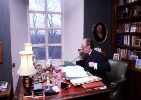 Sir Nicholas Fairbairn in his study at Fordell Castle in Fife in 1980. Picture: Hamish Campbell