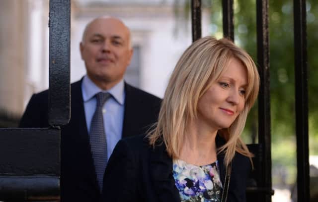 Iain Duncan Smith and Esther McVey arrive at 10 Downing Street yesterday. Picture: PA
