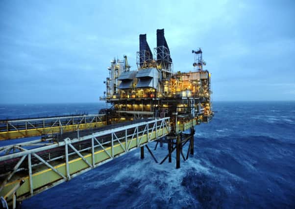 A North Sea oil platform, around 100 miles off the Aberdeen coast. Picture: PA