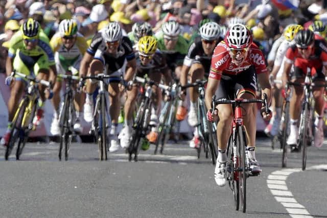 Tony Gallopin of France holds off the peloton to win the 11th stage of the Tour de France. Picture: Reuters