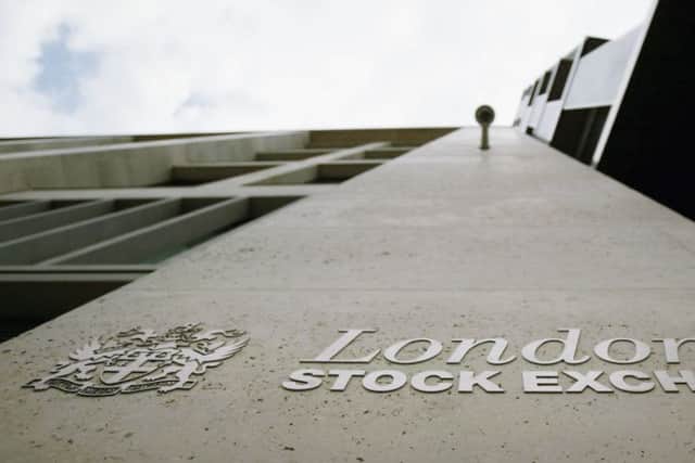 The London Stock Exchange. The FTSE 100 was in bullish mood, up 74.22 points. Picture: Getty
