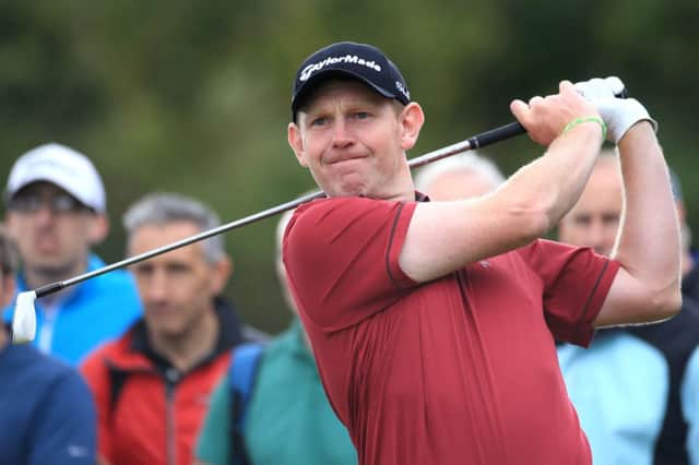 Stephen Gallacher during a practice round at Royal Liverpool yesterday. Picture: PA