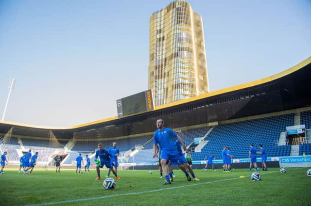 St Johnstone train ahead of their Europa League second qualifying round clash with Luzern. Picture: SNS
