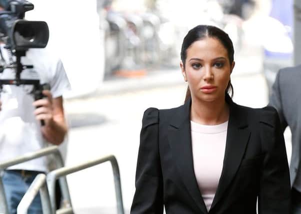 Tulisa Contostavlos arrives to face drug charges at Southwark Crown Court. Picture: Getty