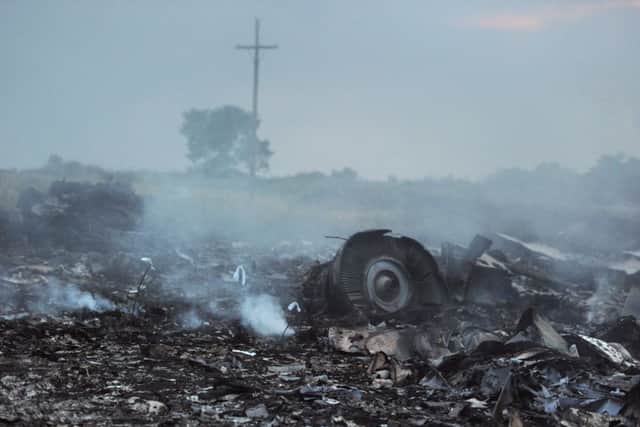 The wreckage of Malaysia Airlines flight MH17 in eastern Ukraine. Picture: Getty