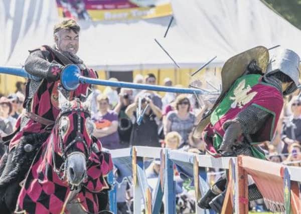 Mike Dunn was in the right place at the right time to capture a lance breaking on impact during this joust at the Bruce Festival in Pittencreiff Park, Dunfermline