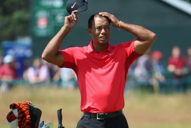 Tiger Woods at the 18th yesterday, during a disappointing final round of 75 at Royal Liverpool. Picture: Getty