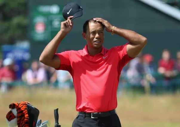 Tiger Woods at the 18th yesterday, during a disappointing final round of 75 at Royal Liverpool. Picture: Getty