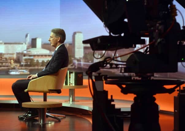 Philip Hammonds stance is a boost to Tory Eurosceptics. Picture: BBC/Getty