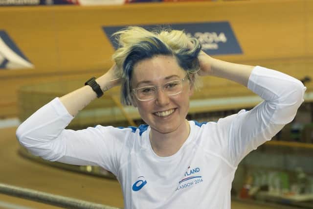 Archibald shows off her blue and white hair  based on the Scottish Saltire colours. Picture: SNS