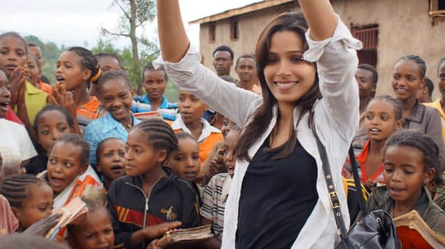 Freida Pinto, pictured in Ethiopia, was at the Girl Summit in London to fight for girls rights. Picture: PA
